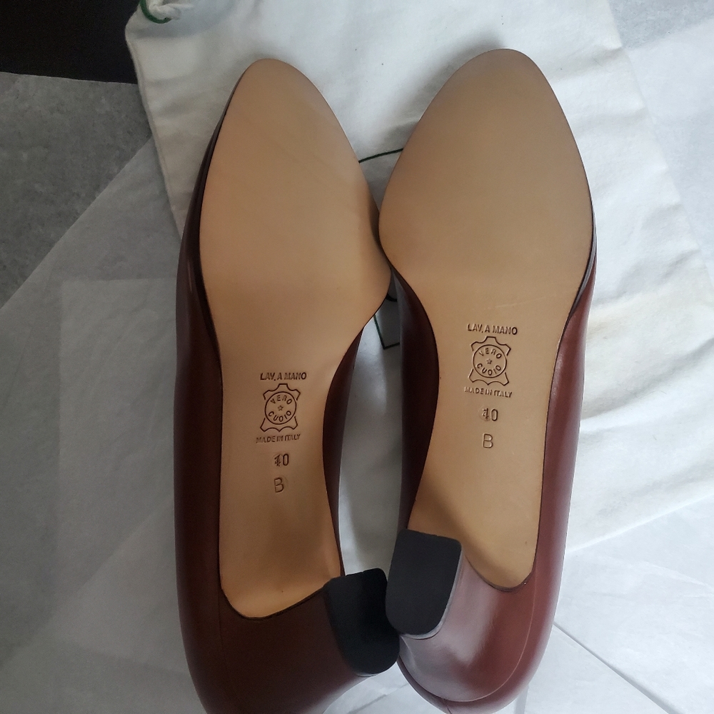 Women Gucci Brown Leather Horsebit Loafer Pump Size 10B - Picture 7 of 7